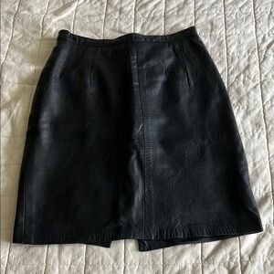 Vintage Black Leather Skirt